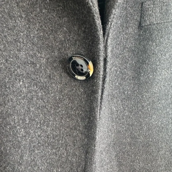 MANTONI TOP COAT CHARCOAL BLACK WOOL/CASHMERE